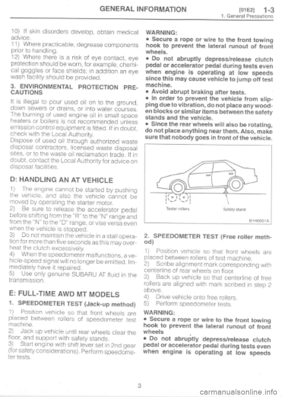 SUBARU IMPREZA 1997 Workshop Manual SUBARU IMPREZA 1997 Workshop Manual
