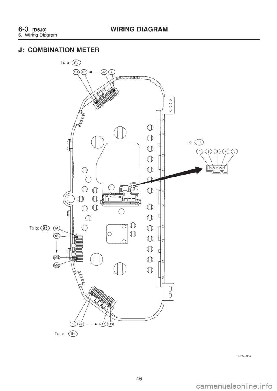 SUBARU LEGACY 1999  Service Repair Manual J: COMBINATION METER
46
6-3[D6J0]WIRING DIAGRAM
6. Wiring Diagram  