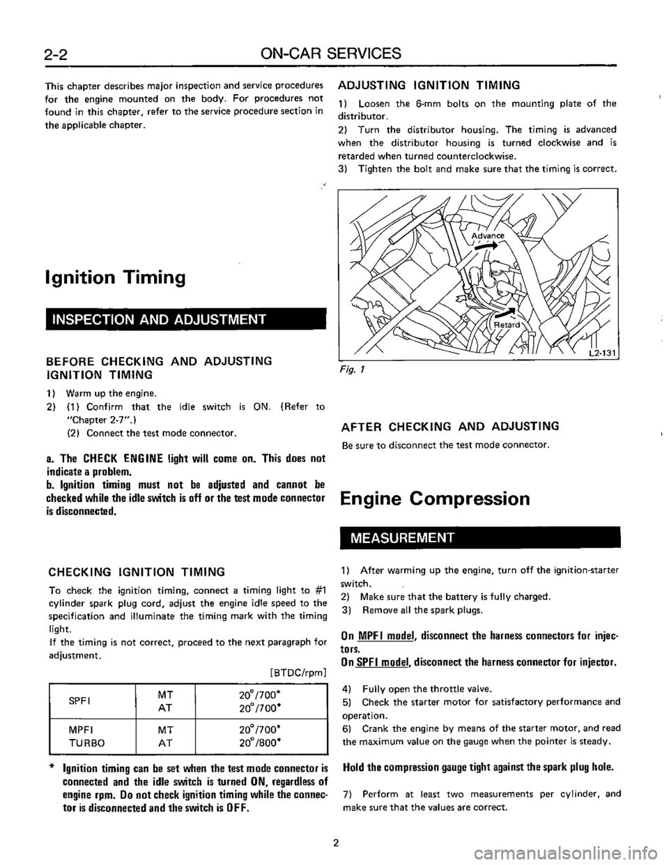 SUBARU LEONE 1989  Service Repair Manual 