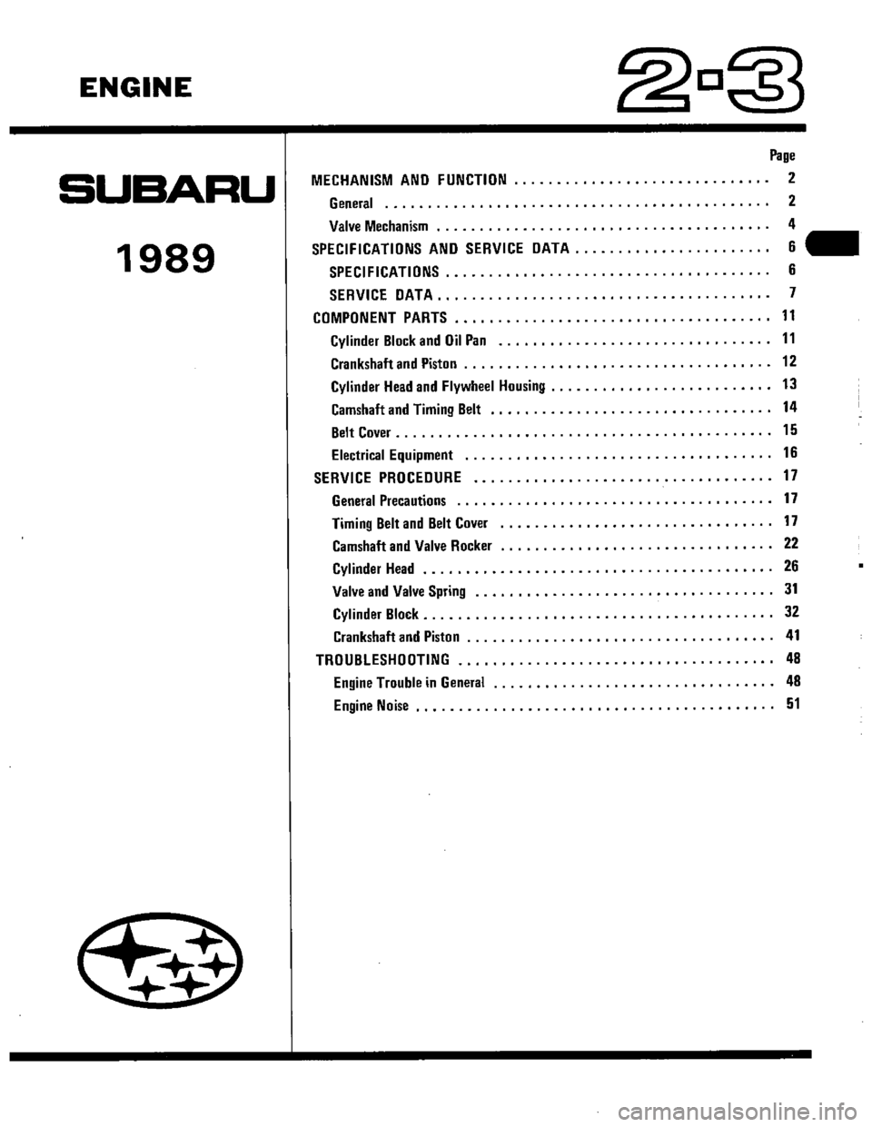 SUBARU LEONE 1989 Service Repair Manual SUBARU LEONE 1989 Service Repair Manual