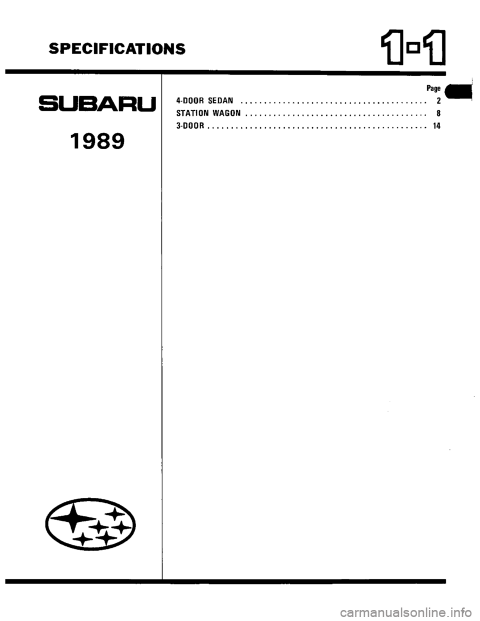SUBARU LEONE 1989 Service Repair Manual SUBARU LEONE 1989 Service Repair Manual