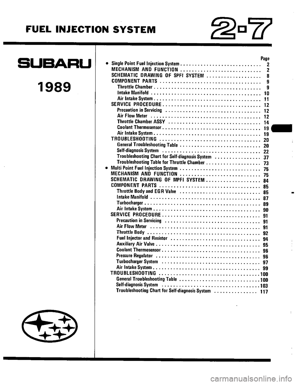 SUBARU LEONE 1989 Service Repair Manual SUBARU LEONE 1989 Service Repair Manual