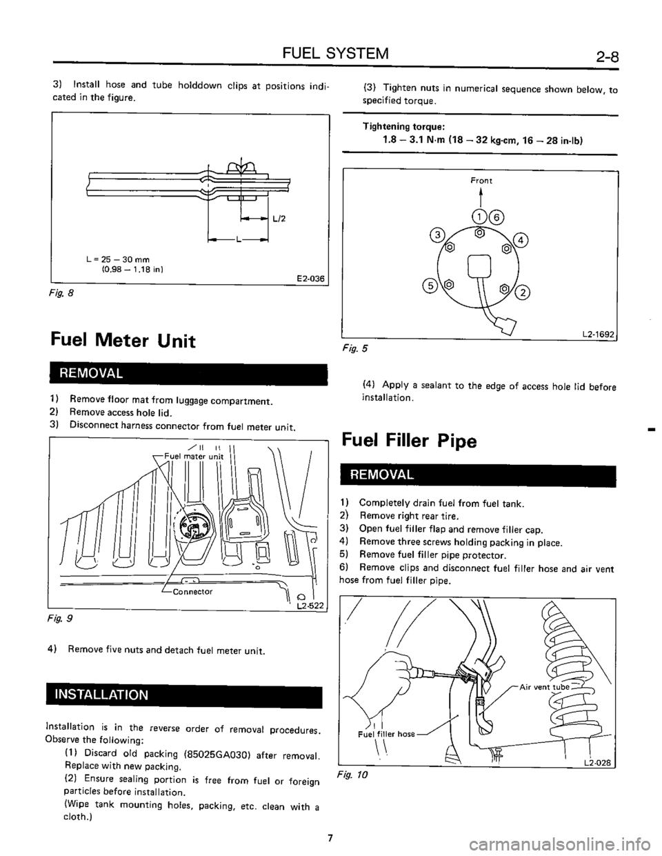 SUBARU LEONE 1989  Service Repair Manual 