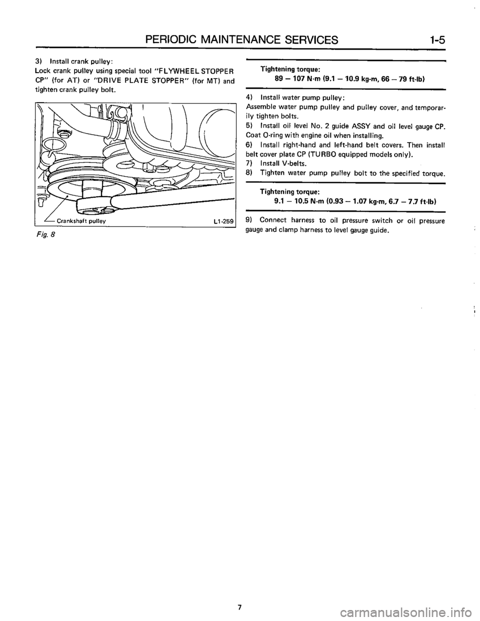 SUBARU LEONE 1989 Service Workshop Manual SUBARU LEONE 1989 Service Workshop Manual