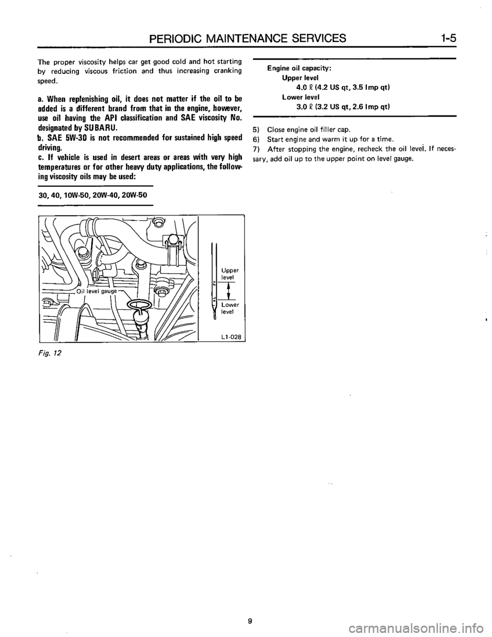 SUBARU LEONE 1989 Service Workshop Manual SUBARU LEONE 1989 Service Workshop Manual