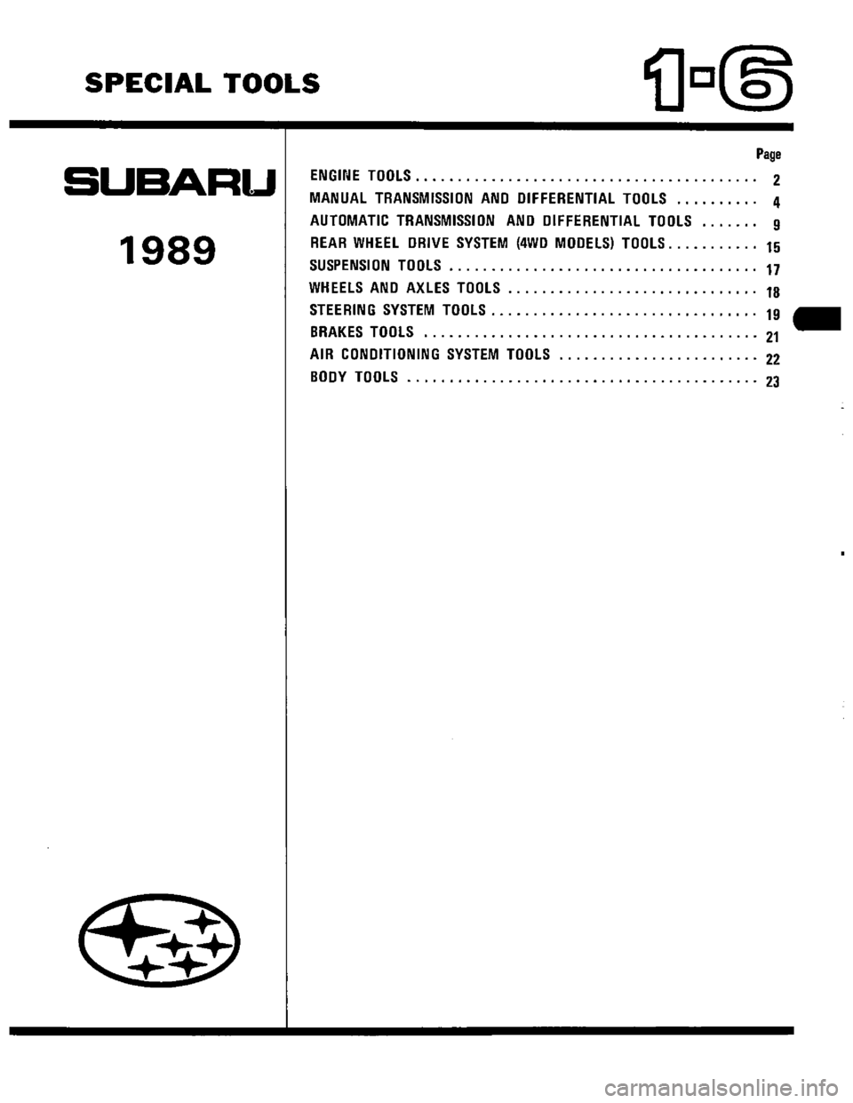 SUBARU LEONE 1989 Service Manual Online SUBARU LEONE 1989 Service Manual Online