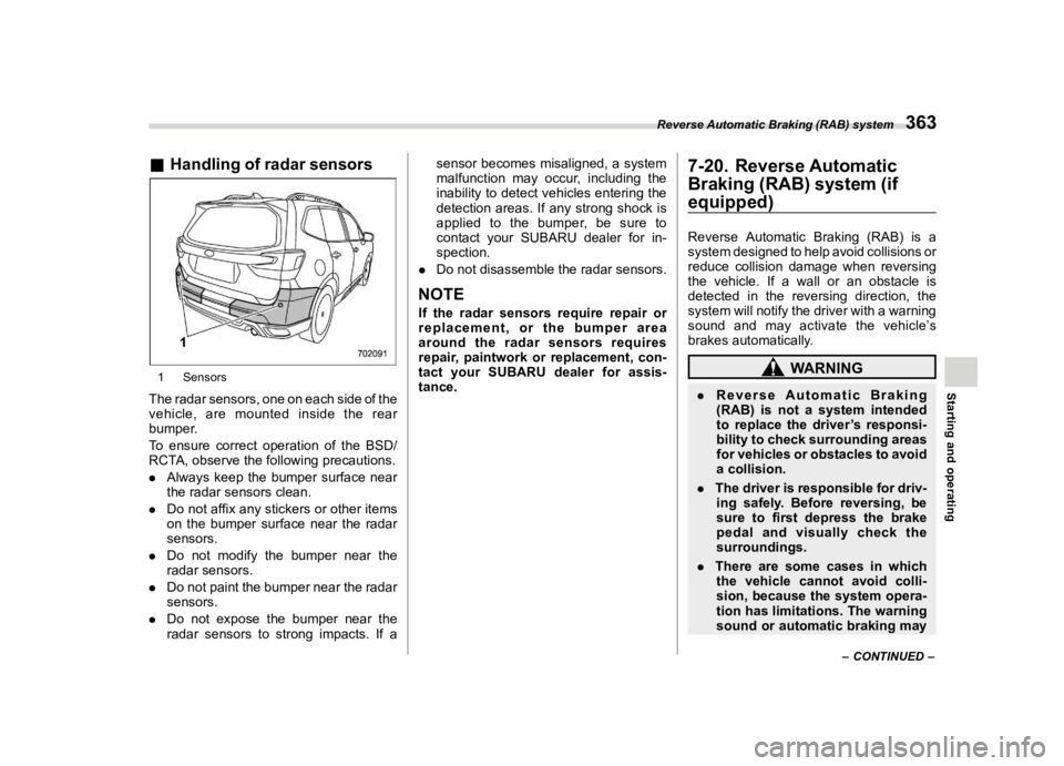 SUBARU FORESTER 2023  Owners Manual �������
