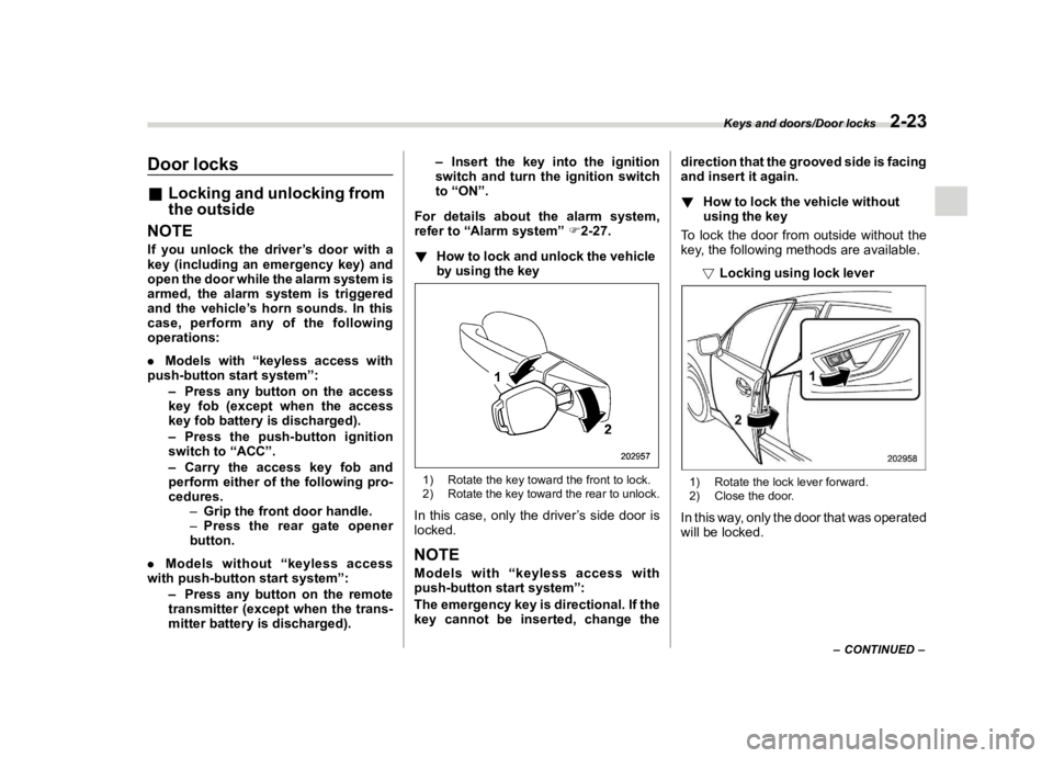 SUBARU IMPREZA 2023  Owners Manual �������
