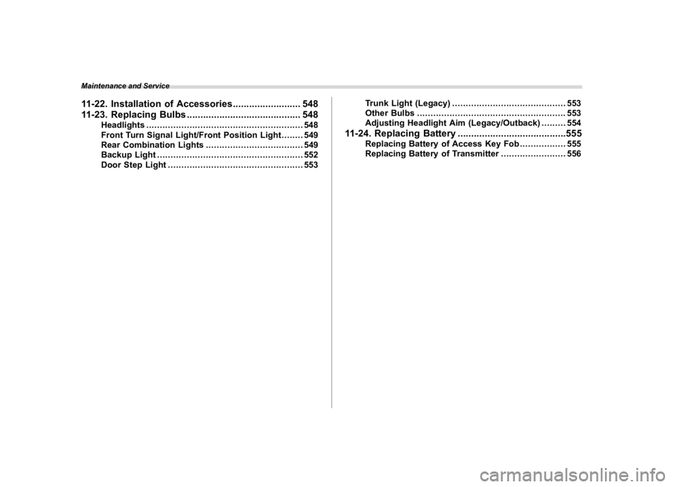 SUBARU LEGACY 2023  Owners Manual �������
