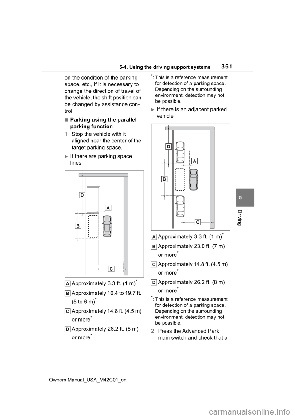 SUBARU SOLTERRA 2023 Owners Manual 3615-4. Using the driving support systems
Owners Manual_USA_M42C01_en
5
Driving
on the condition of the parking
space, etc., if it is necessary to
change the direction of travel of
the vehicle, the SUBARU SOLTERRA 2023 Owners Manual 3615-4. Using the driving support systems
Owners Manual_USA_M42C01_en
5
Driving
on the condition of the parking
space, etc., if it is necessary to
change the direction of travel of
the vehicle, the