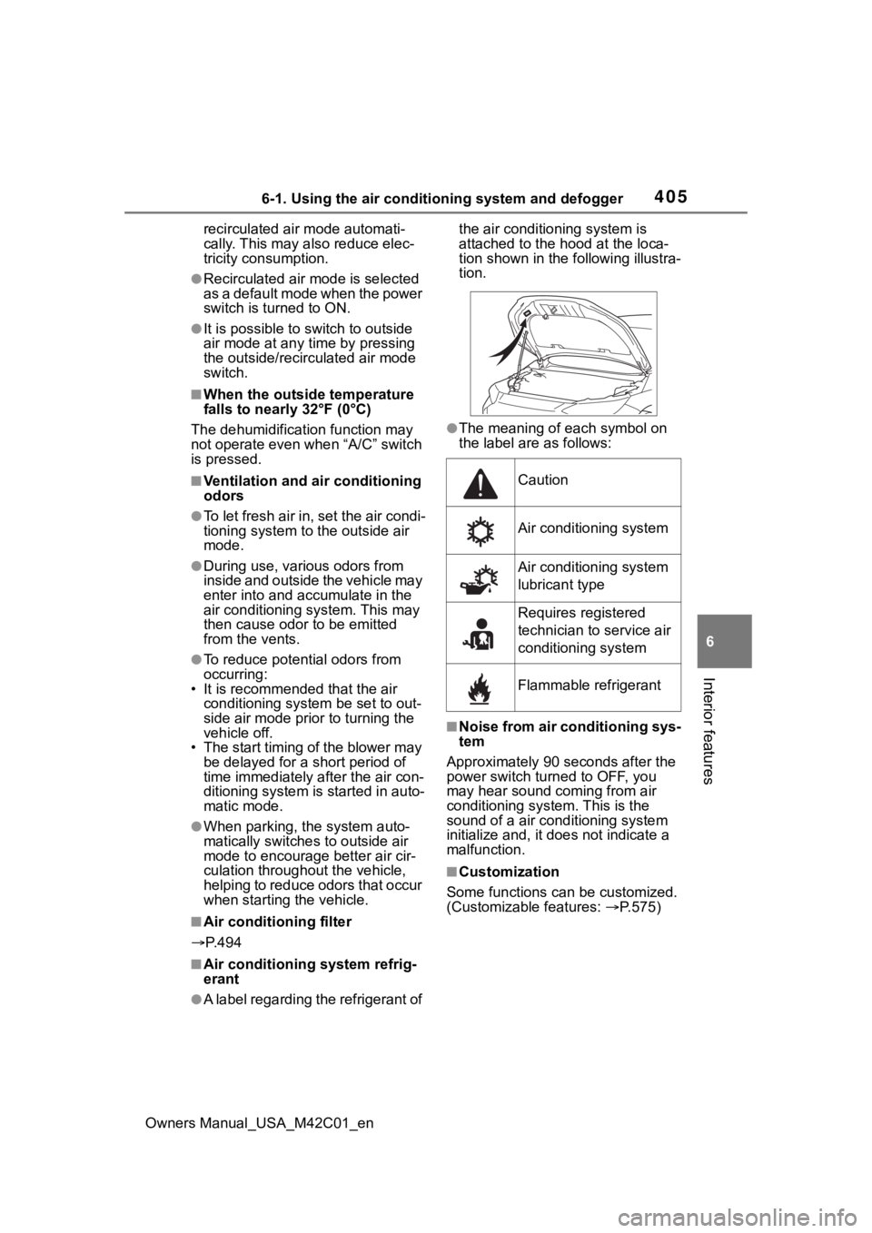 SUBARU SOLTERRA 2023 Owners Manual 4056-1. Using the air conditioning system and defogger
Owners Manual_USA_M42C01_en
6
Interior features
recirculated air mode automati-
cally. This may also reduce elec-
tricity consumption.
●Recircu SUBARU SOLTERRA 2023 Owners Manual 4056-1. Using the air conditioning system and defogger
Owners Manual_USA_M42C01_en
6
Interior features
recirculated air mode automati-
cally. This may also reduce elec-
tricity consumption.
●Recircu