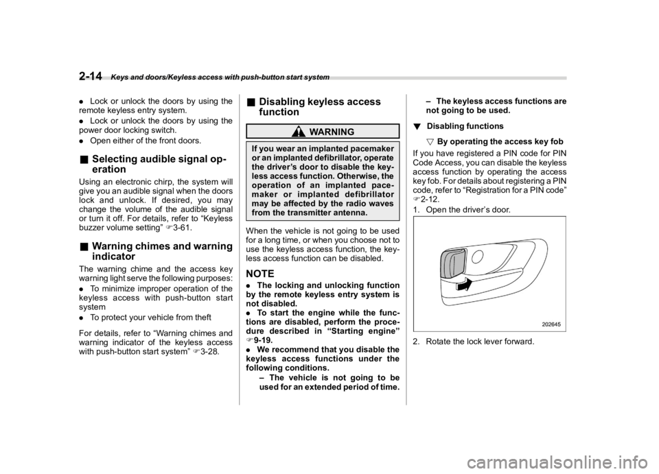 SUBARU WRX 2021  Owners Manual �������
