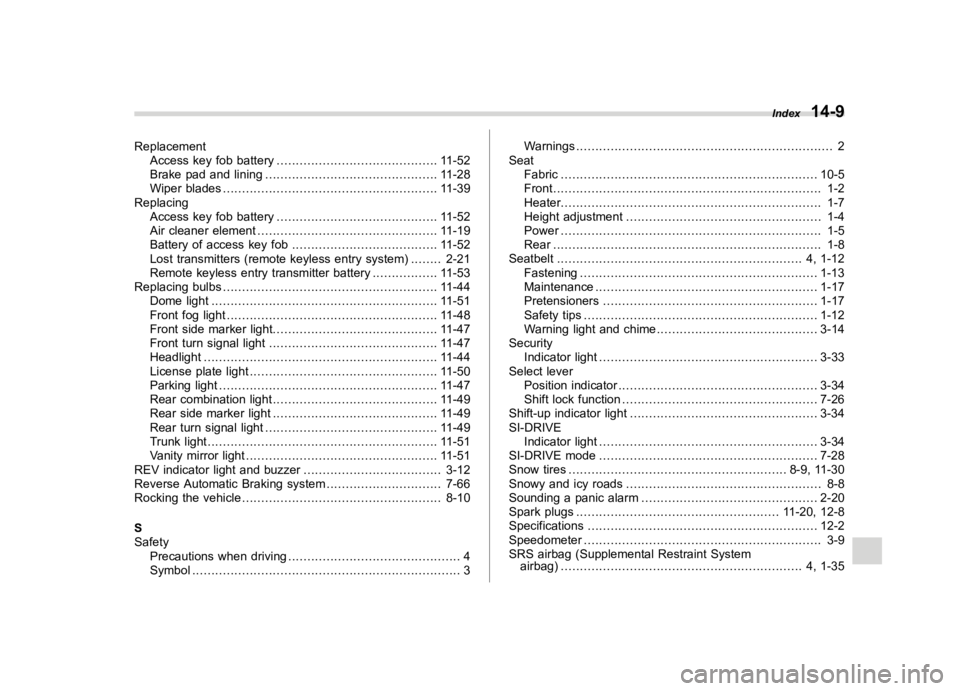 SUBARU WRX 2021  Owners Manual �����

