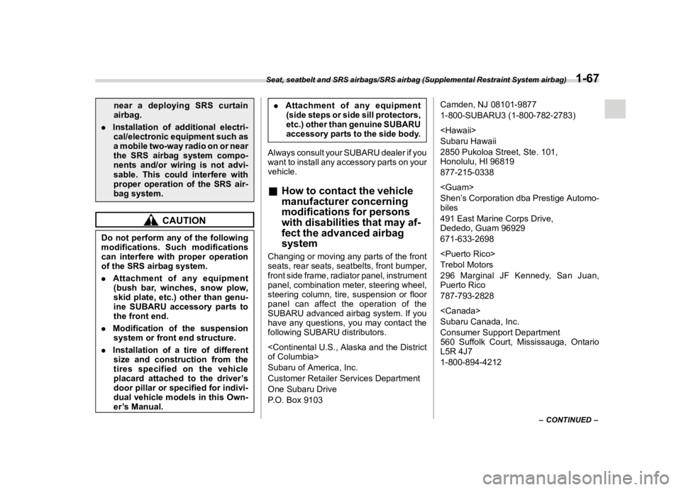 SUBARU WRX 2021  Owners Manual ������
