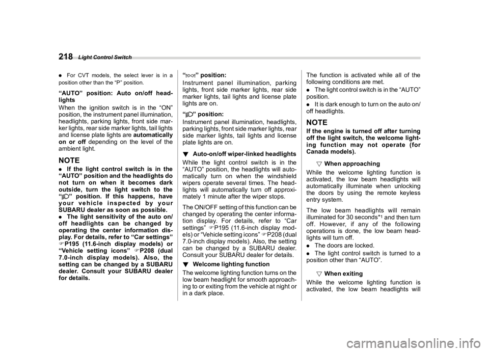 SUBARU WRX 2022  Owners Manual �������
