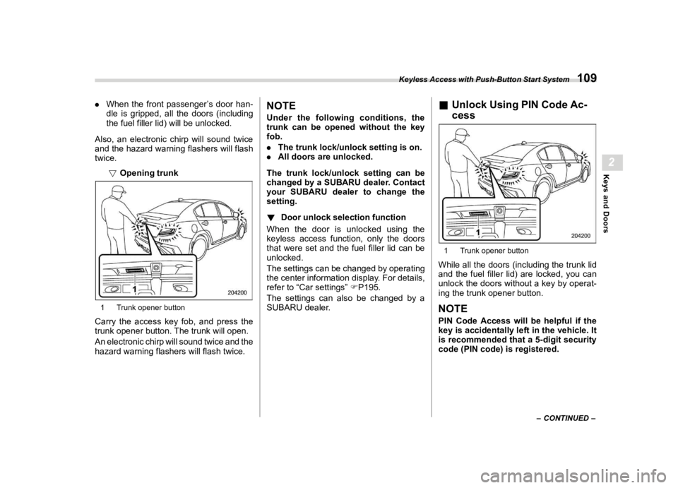SUBARU WRX 2023  Owners Manual �������
