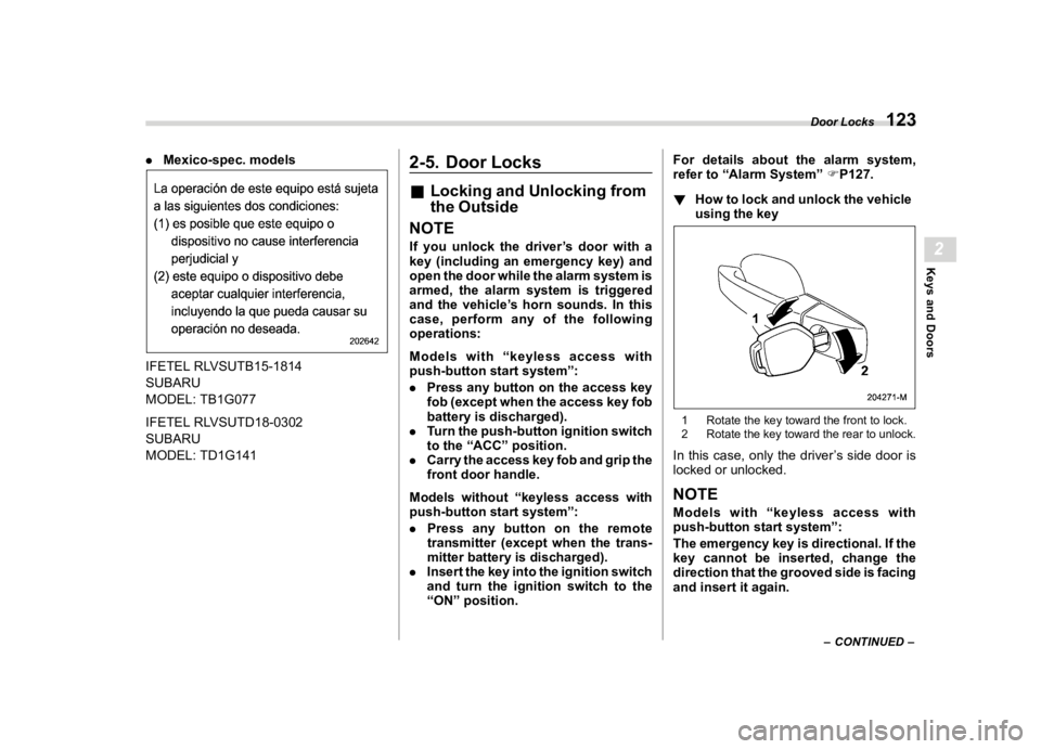 SUBARU WRX 2023  Owners Manual �������
