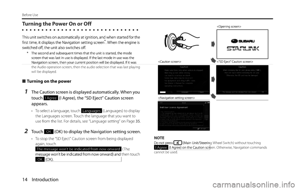 SUBARU BRZ 2015 1.G Navigation Manual 