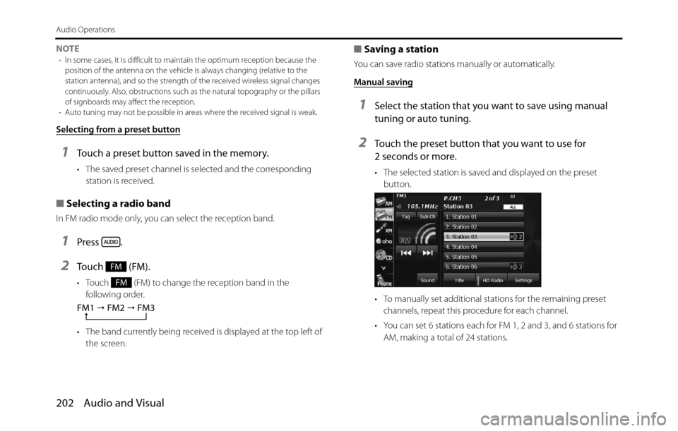 SUBARU BRZ 2017 1.G Navigation Manual 202 Audio and Visual
Audio Operations
NOTE•In some cases, it is difficult to maintain the optimum reception because the
position of the antenna on the vehicle is always changing (relative to the
s SUBARU BRZ 2017 1.G Navigation Manual 202 Audio and Visual
Audio Operations
NOTE•In some cases, it is difficult to maintain the optimum reception because the
position of the antenna on the vehicle is always changing (relative to the
s