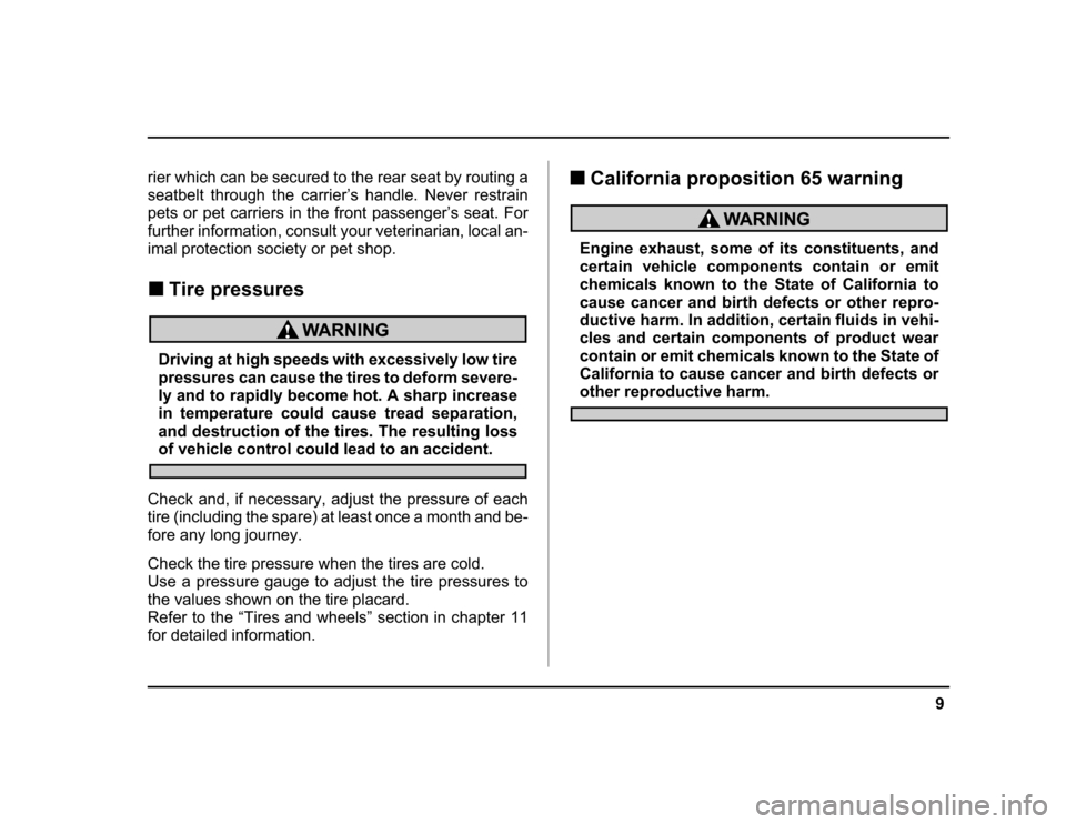 SUBARU BAJA 2004 1.G User Guide 