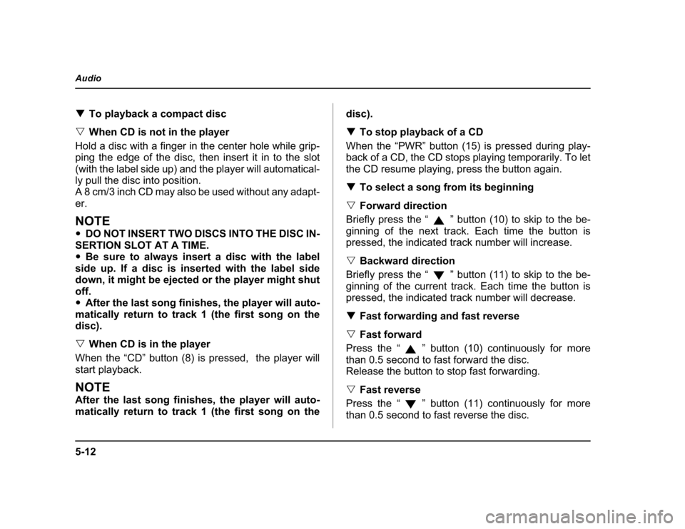 SUBARU BAJA 2004 1.G Owners Manual 