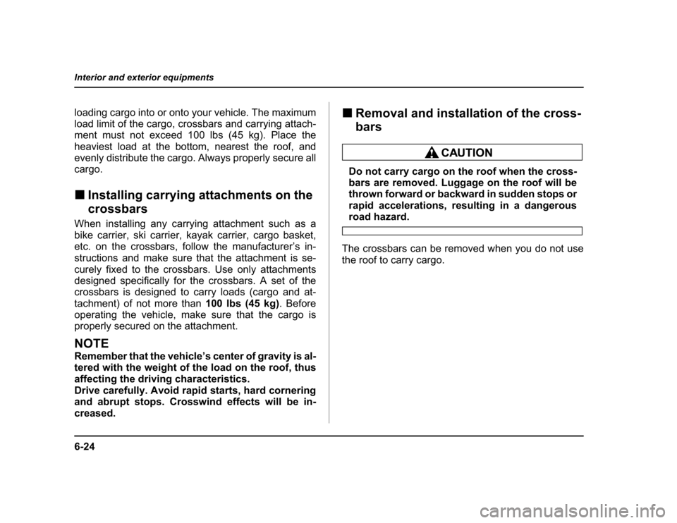 SUBARU BAJA 2004 1.G Owners Manual 