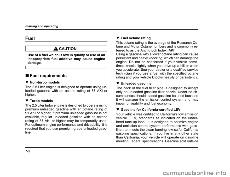 SUBARU BAJA 2004 1.G Owners Manual 