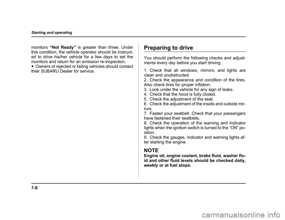 SUBARU BAJA 2004 1.G Owners Manual 