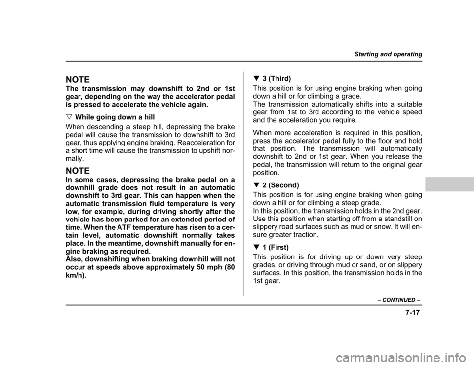SUBARU BAJA 2004 1.G Owners Manual 