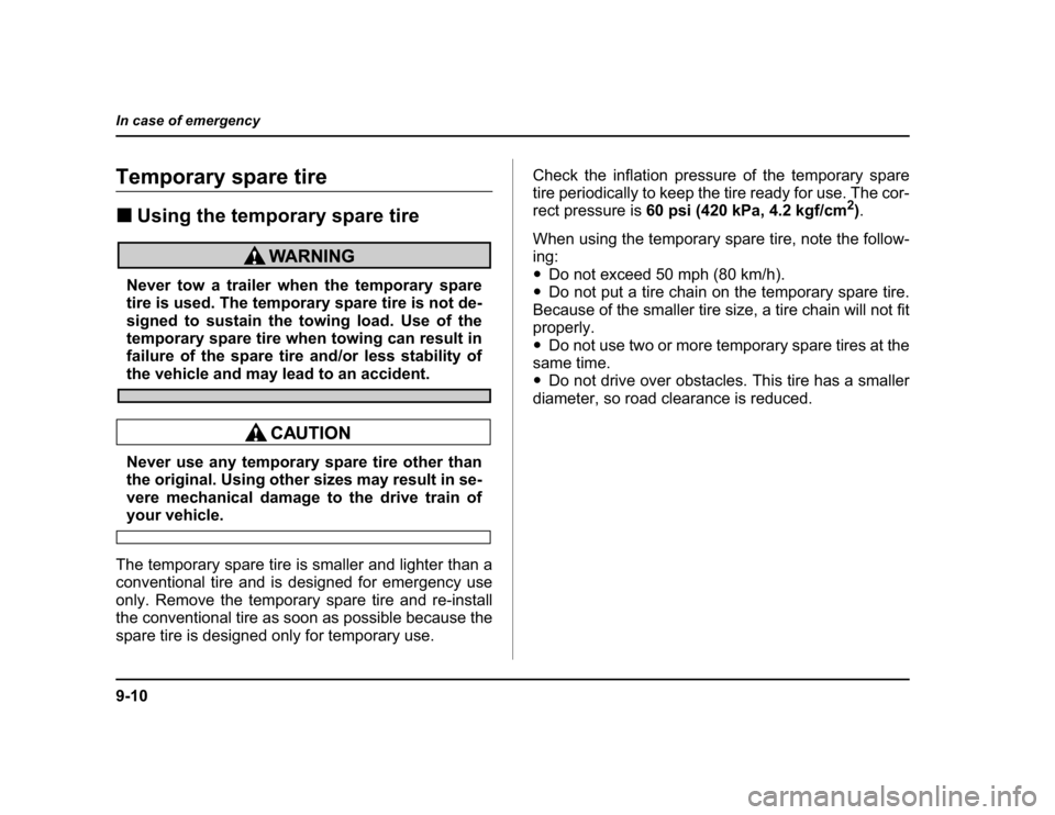 SUBARU BAJA 2004 1.G Owners Manual 