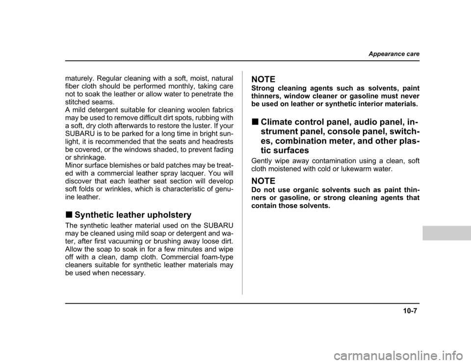 SUBARU BAJA 2004 1.G Owners Manual 