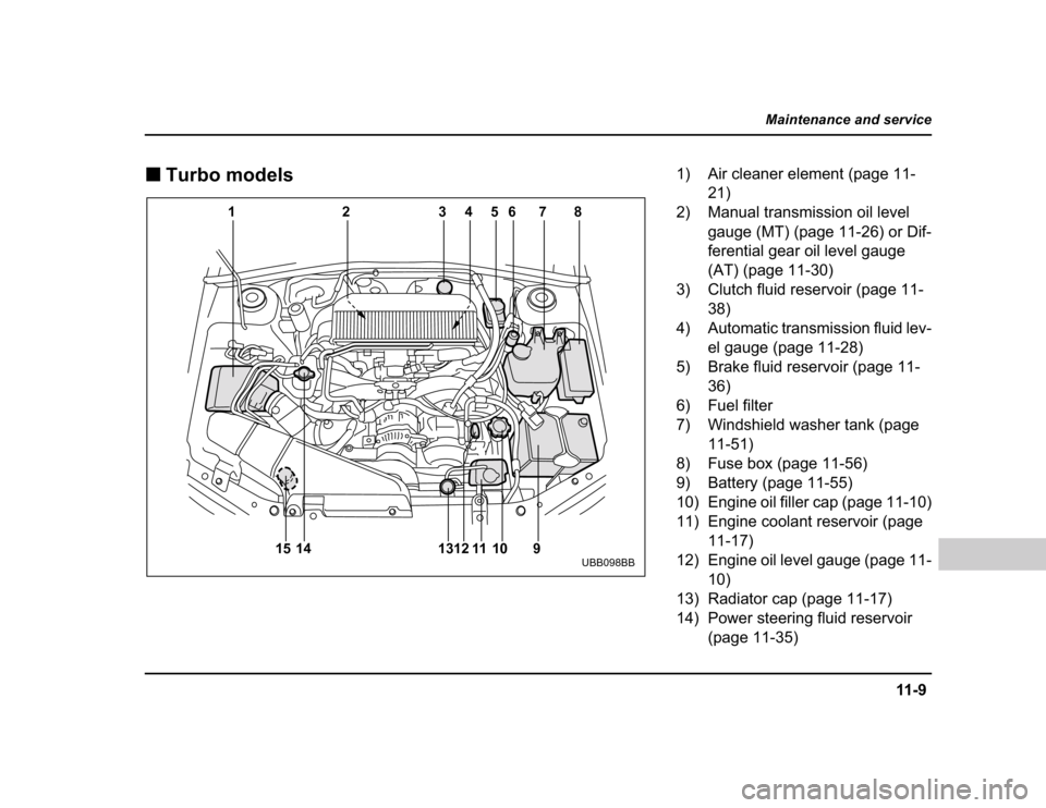 SUBARU BAJA 2004 1.G Owners Manual ����
�����������������������
������������ �
�������������
1
1312 11 10 9
14
15 23
456 7 8
UBB098BB
�� �����������������������������
���
�� ������������������������������ ������������������������������