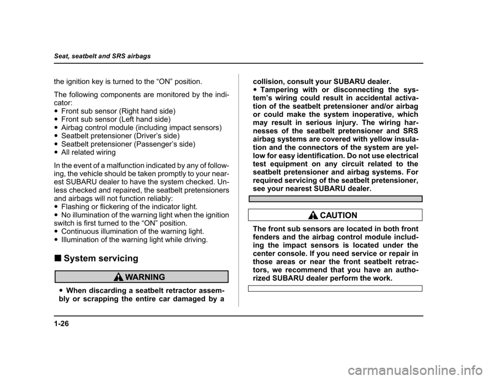 SUBARU BAJA 2004 1.G Service Manual 