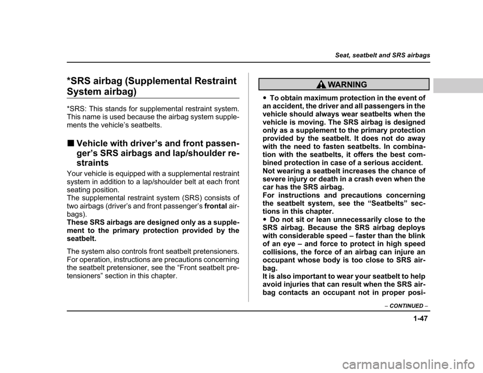 SUBARU BAJA 2004 1.G Repair Manual 