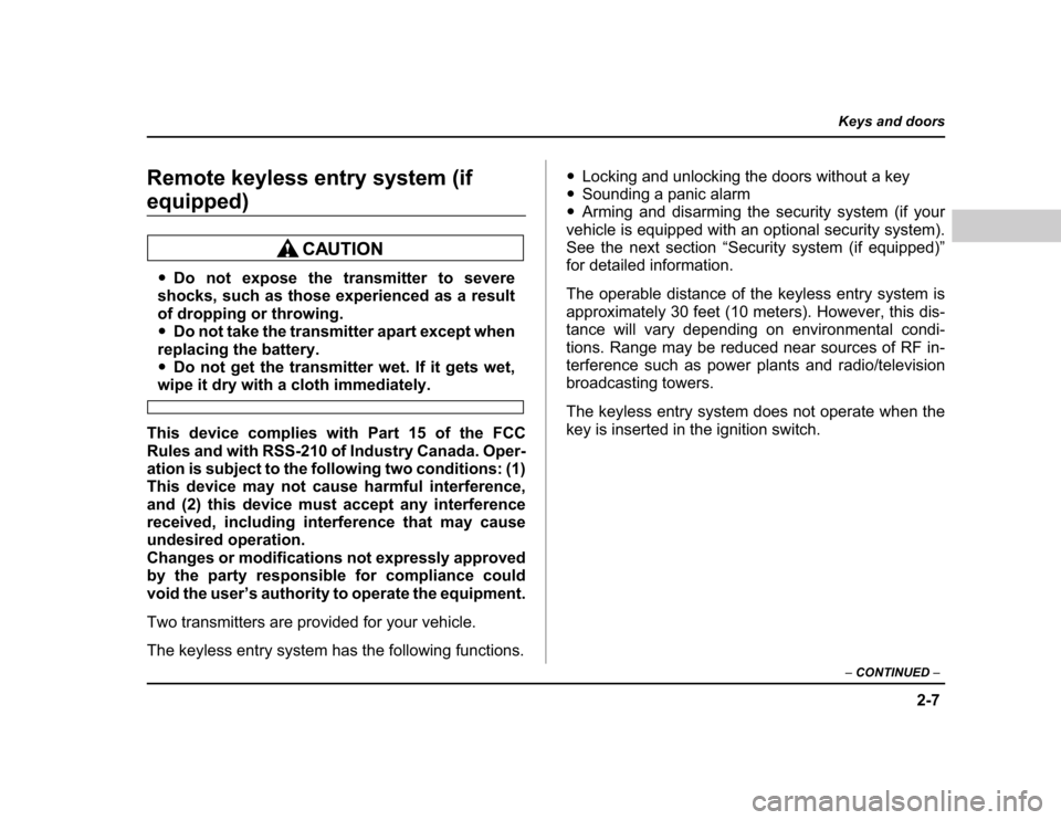 SUBARU BAJA 2004 1.G Owners Manual 