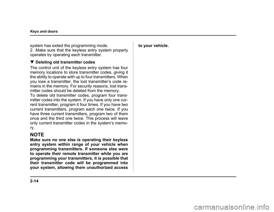 SUBARU BAJA 2004 1.G Owners Manual 