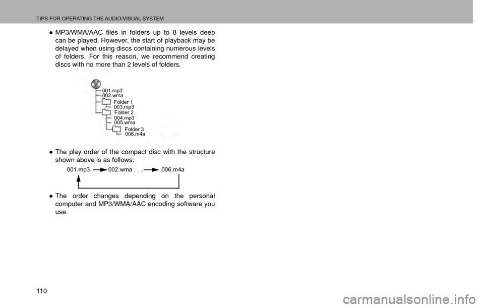 SUBARU CROSSTREK 2016 1.G Navigation Manual TIPS FOR OPERATING THE AUDIO/VISUAL SYSTEM
11 0