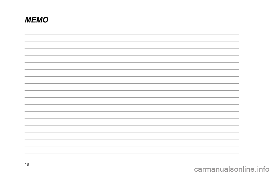 SUBARU CROSSTREK 2017 1.G Multimedia System Manual MEMO
18 