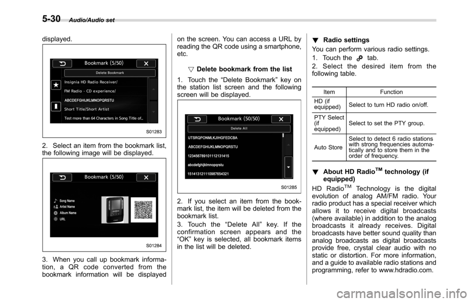SUBARU CROSSTREK 2017 1.G Owners Manual Audio/Audio set
displayed.
2. Select an item from the bookmark list,
the following image will be displayed.
3. When you call up bookmark informa-
tion, a QR code converted from the
bookmark informatio SUBARU CROSSTREK 2017 1.G Owners Manual Audio/Audio set
displayed.
2. Select an item from the bookmark list,
the following image will be displayed.
3. When you call up bookmark informa-
tion, a QR code converted from the
bookmark informatio