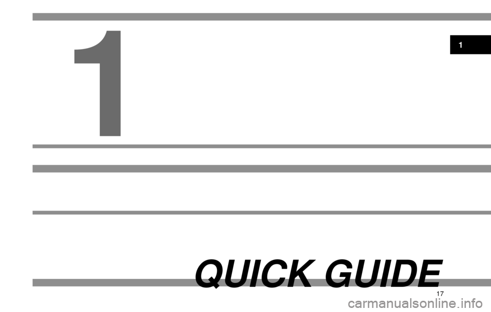 SUBARU FORESTER 2016 SJ / 4.G Navigation Manual 17
QUICK GUIDE
1
1 