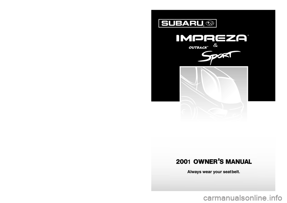SUBARU IMPREZA 2001 2.G Owners Manual 1                    
