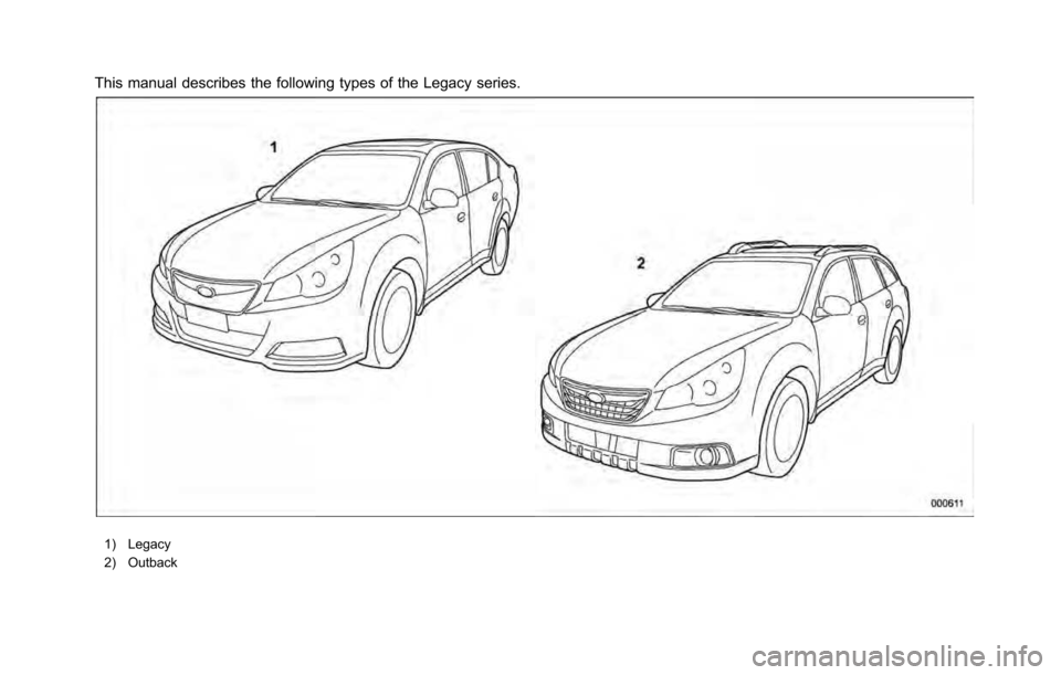 SUBARU LEGACY 2010 5.G Owners Manual 