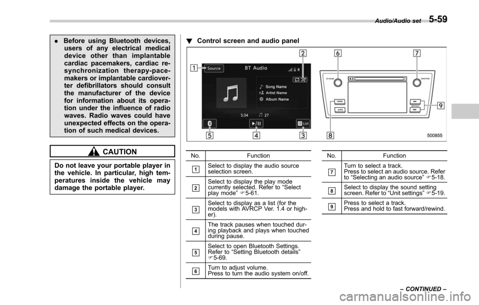 SUBARU LEGACY 2017 6.G Owners Manual .Before using Bluetooth devices,
users of any electrical medical
device other than implantable
cardiac pacemakers, cardiac re-
synchronization thera py-pace-
makers or implantable cardiover-
ter defib SUBARU LEGACY 2017 6.G Owners Manual .Before using Bluetooth devices,
users of any electrical medical
device other than implantable
cardiac pacemakers, cardiac re-
synchronization thera py-pace-
makers or implantable cardiover-
ter defib
