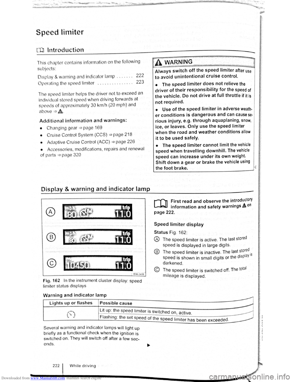 VOLKSWAGEN GOLF 2011  Owner´s Manual Downloaded from www.Manualslib.com manuals search engine Speed lirniter 
~~~~n~t~ro~d~t~tc~t~io~r~,-----------------------------------------------
hi  , h:.1~t r ntains inf nn3tion  on  th e fo llo wi