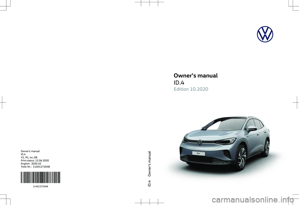 VOLKSWAGEN ID.4 2020  Owner´s Manual Owner