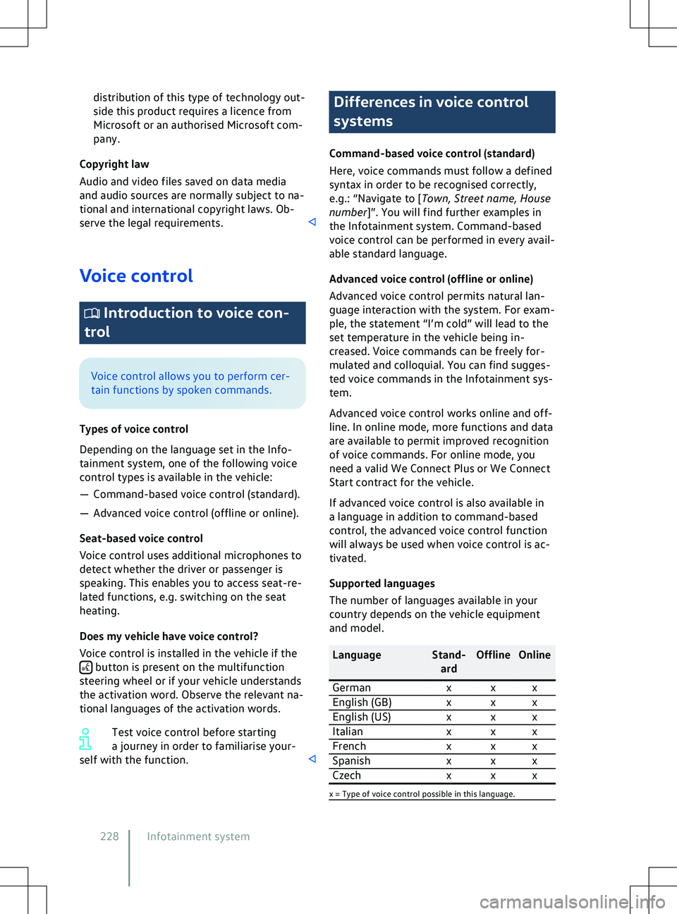 VOLKSWAGEN ID.4 2020  Owner´s Manual distribution of this type of technology out-
side this product requires a licence from
Microsoft or an authorised Microsoft com-
pany.
Copyright law
Audio and video files sa
ved on data media
and audi
