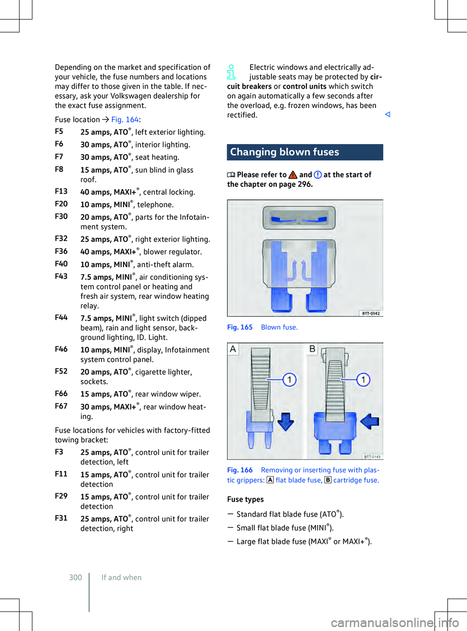 VOLKSWAGEN ID.4 2020  Owner´s Manual Depending on the market and specification of
your v
ehicle, the fuse numbers and locations
may differ to those given in the table. If nec-
essary, ask your Volkswagen dealership for
the exact fuse ass