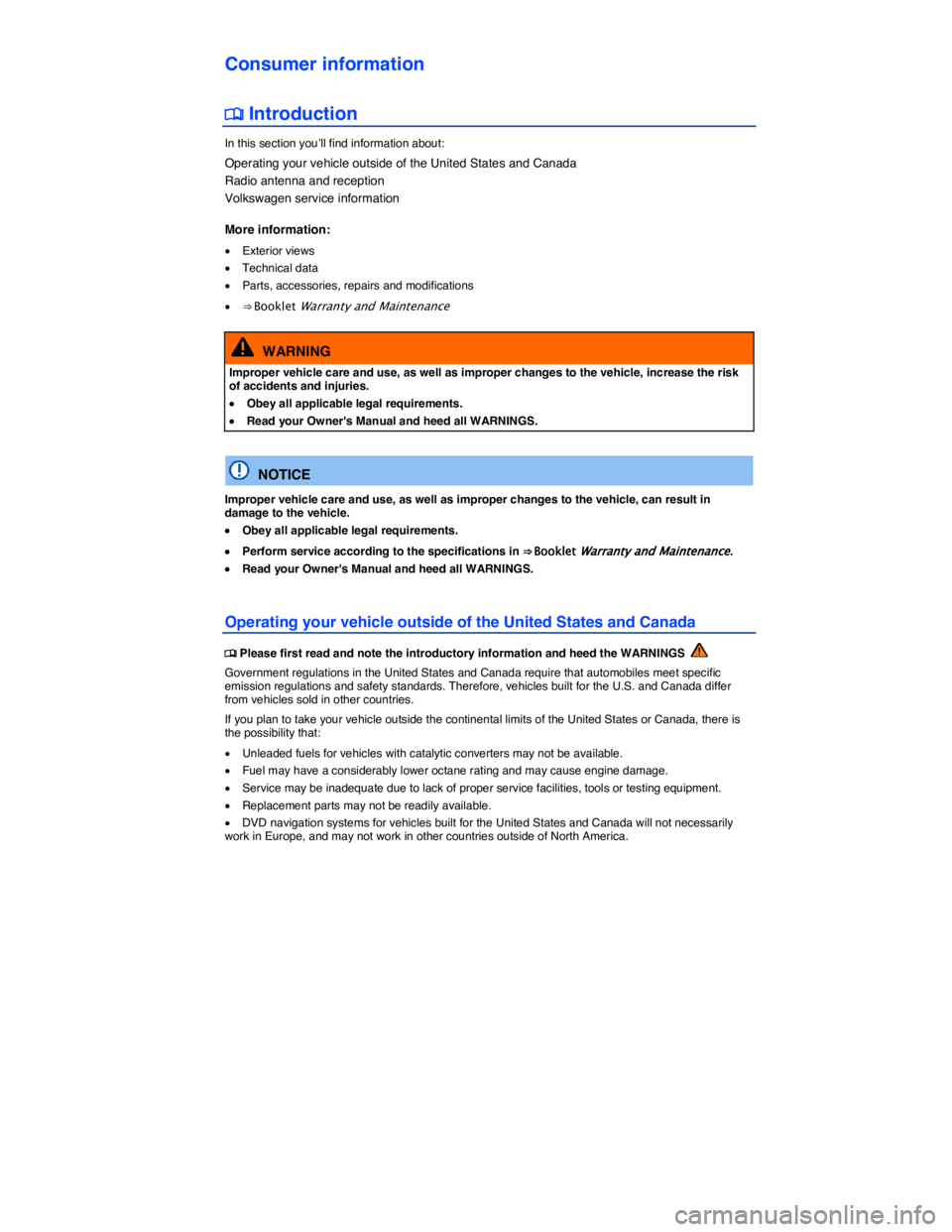 VOLKSWAGEN TIGUAN 2015  Owner´s Manual  
Consumer information 
�
