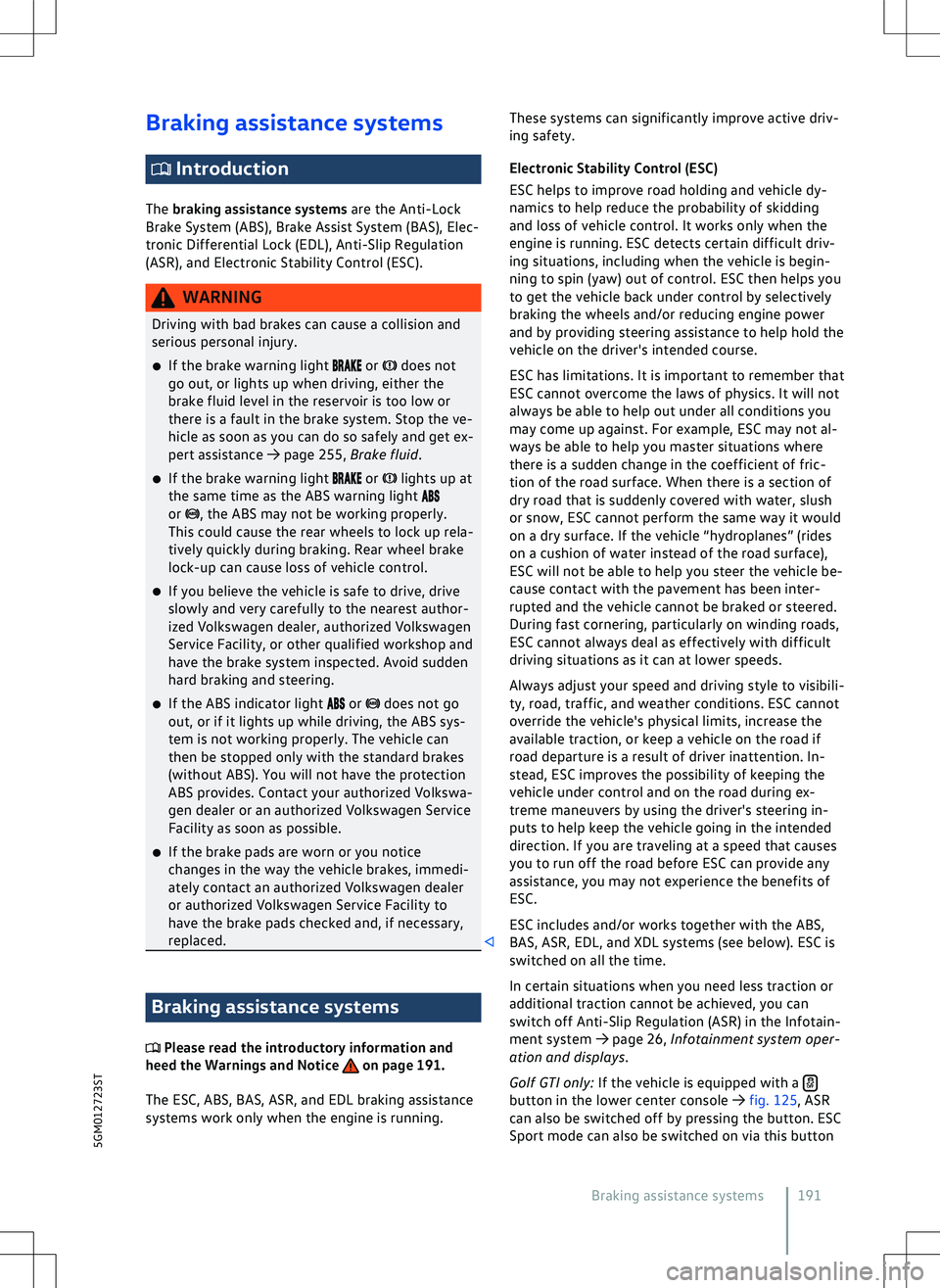 VOLKSWAGEN GOLF GTI 2020  Owners Manual 