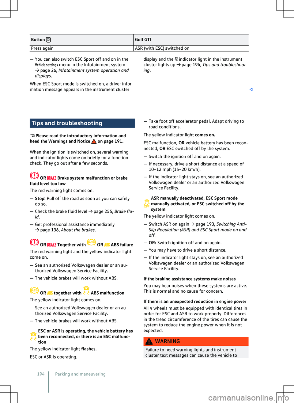 VOLKSWAGEN GOLF GTI 2020  Owners Manual 